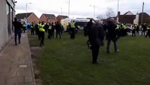 Police attempt to herd protesters as rival rallies take place near Rotherham hotel housing asylum seekers