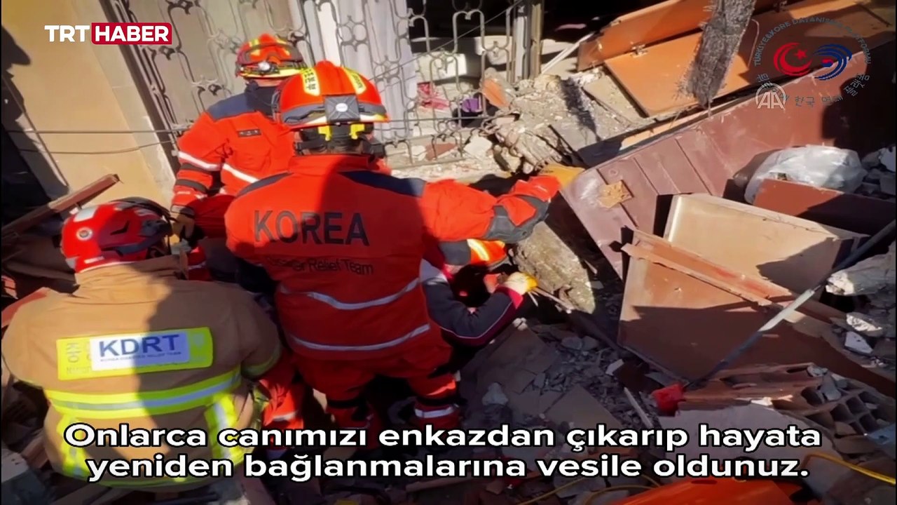 Ülkesine dönen Güney Koreli arama kurtarma ekibine duygulandıran teşekkür