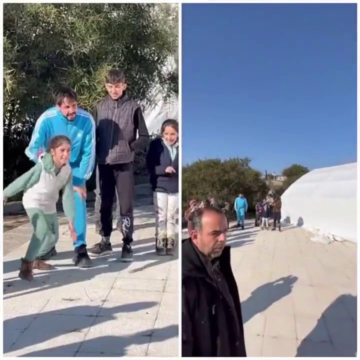 Sefo ve Aleyna Tilki, depremzede çocuklarla oyun oynayıp şarkı söyledi