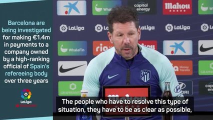 Simeone wants 'tranquillity' amid 'Barcagate' scandal