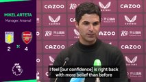 Arteta's Arsenal have 'more belief than before' after Villa win