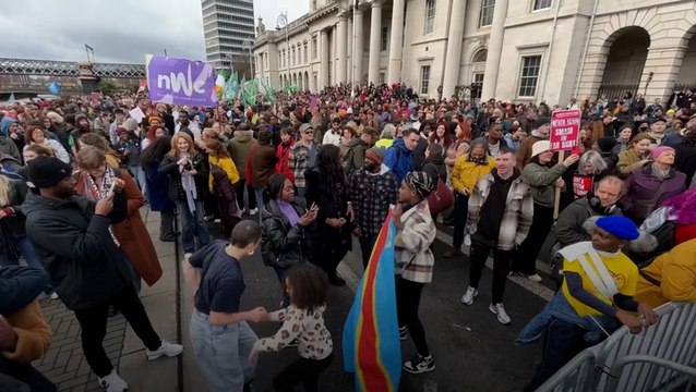 Thousands march in Dublin anti-racism rally to support migrants and diversity