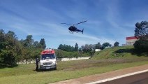 Vítima de grave acidente é trazida de helicóptero para Cascavel