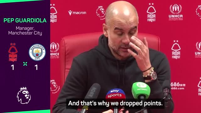 Guardiola 'sad and disappointed' as Man City drop points in title race