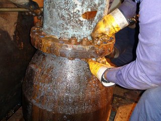 Desmontaje Bomba Axial Agua Potable en Estación de Bombeo y Cisterna Ensenada.