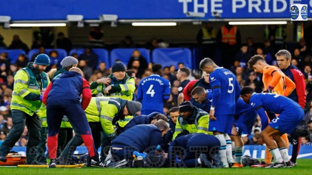 Cesar Azpilicueta is given OXYGEN in worrying scenes at Stamford Bridge as Chelsea defender is taken off on stretcher after being caught in the head by an attempted overhead kick from Sekou Mara- but Spaniard WAS conscious when he left pitch