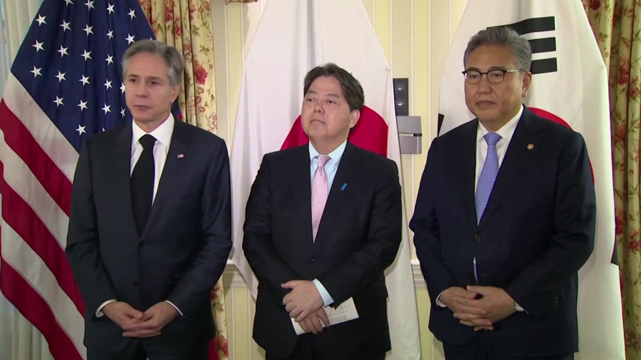 한미일 외교장관, 北 발사 강력 규탄...G7도 국제사회 대응 촉구 / YTN