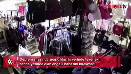 Kahraman evlat engelli babasını bırakmadı