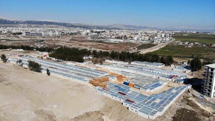 Adıyaman'da kurulan konteynır kent havadan görüntülendi