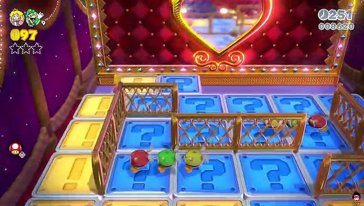 Super Mario 3D World - Peach & Luigi in Switch Scramble Circus, Plessie's Plunging Falls
