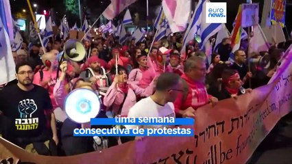Multitudinaria protesta en Tel Aviv contra la reforma judicial impulsada por Netanyahu