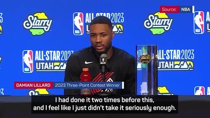 I didn't take Three-Point Contest seriously enough, says winner Lillard