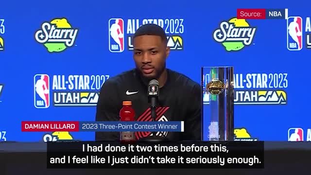 I didn't take Three-Point Contest seriously enough, says winner Lillard
