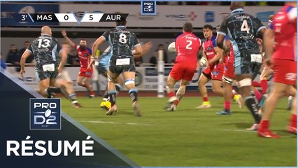 PRO D2 - Résumé Rugby Club Massy Essonne-Stade Aurillacois: 7-19 - J21 - Saison 2022/2023