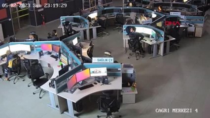 7.7 BÜYÜKLÜĞÜNDEKİ DEPREMDE OSMANİYE 112 MERKEZİ'NDE YAŞANANLAR KAMERADA