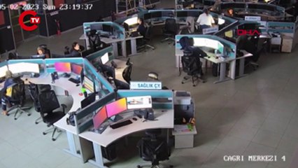 Depremde Osmaniye 112 Merkezi'nde yaşananlar kamerada