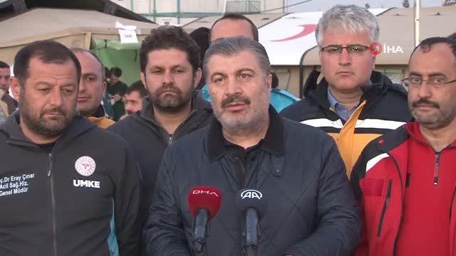 Bakan Koca: Deprem bölgesinde şu ana kadar herhangi bir bulaşıcı hastalık salgını saptanmadı