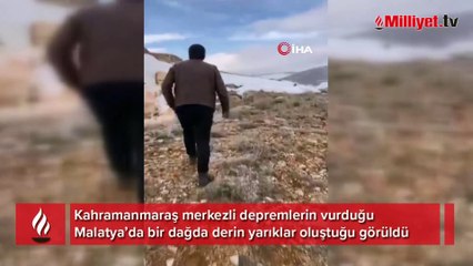 Evlerinin arkasındaki çatlakları takip ettiler! Deprem dağı ikiye böldü