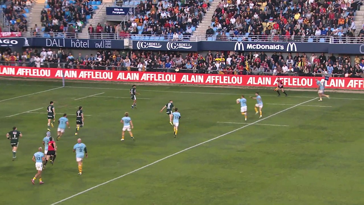 TOP 14 - Essai de Tristan TEDDER 2 (USAP) - USA Perpignan - Section Paloise - Saison 2022:2023