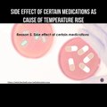 Side effects of certain medications as cause of temperature rise