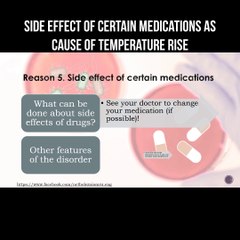 Side effects of certain medications as cause of temperature rise