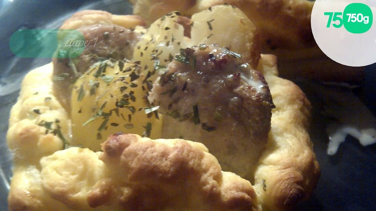 Feuilleté pomme de terre boudin blanc