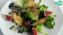 Nougatines d'ail de Lomagne et amandes, salade mesclun gésiers, figues
