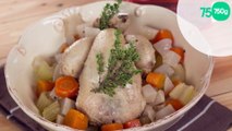 Mini-poule au pot minute, légumes, riz et gingembre