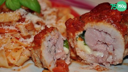 Saltimbocca de porc à la mozzarelle & tomates basilic