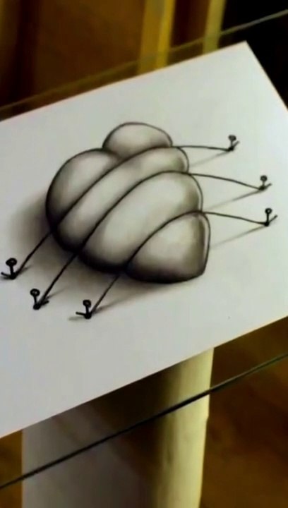 How To Draw 3D Heart  Tutorial ! Amazing 3D Art Sketch Drawing