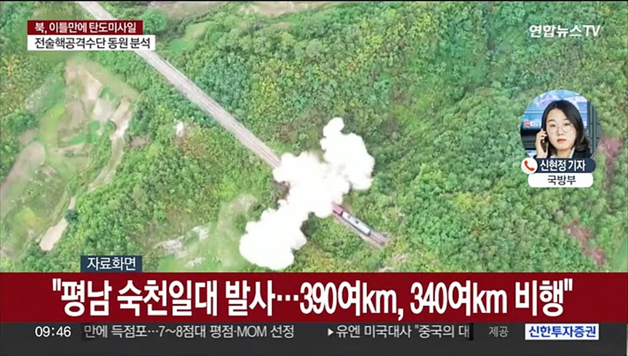 북한, 탄도미사일 2발 발사…"한미 공군에 대응의지"