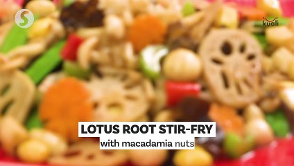 Delicious Lotus Root Stir-Fry with Crunchy Macadamia Nuts 🌱