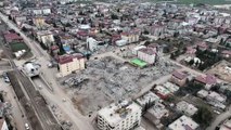 Depremden etkilenen İslahiye ilçesi havadan görüntülendi
