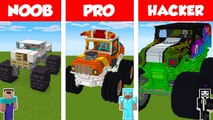 Minecraft NOOB vs PRO vs HACKER MONSTER TRUCK HOUSE BUILD CHALLENGE in Minecraft  Animation_