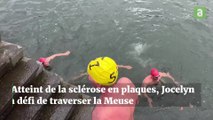 Atteint de la sclérose en plaques, Jocelyn a réussi son défi de traverser le Meuse à la nage