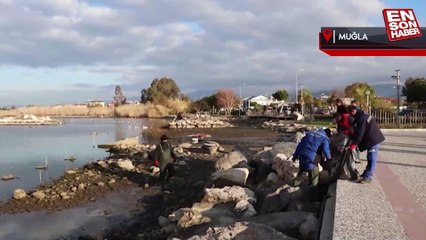 Fethiye'de deniz suyu çekildi