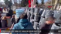 DEPREMZEDELERE SOBA VE YAKACAK ODUN DAĞITILDI