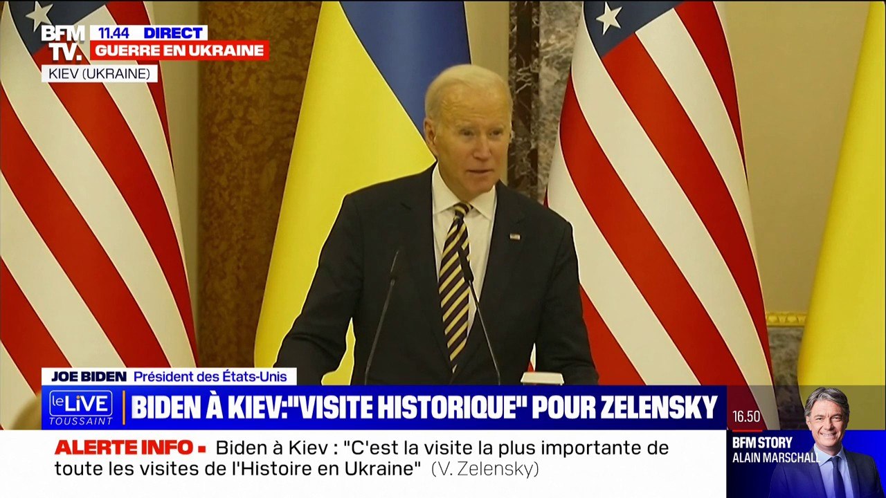 Joe Biden: "Un an plus tard, l'Ukraine est toujours debout et l'Amérique reste avec vous"