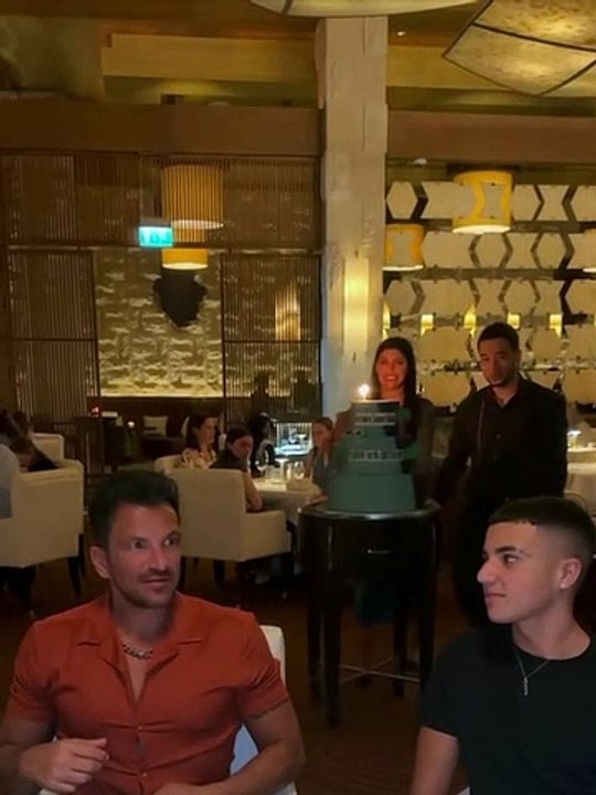 Peter Andre with his 50th birthday cake