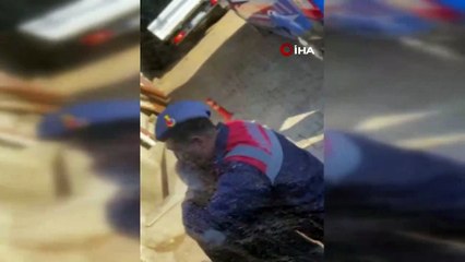 Aydın'da depremzede aileleri karşılayan asker gözyaşlarına boğuldu