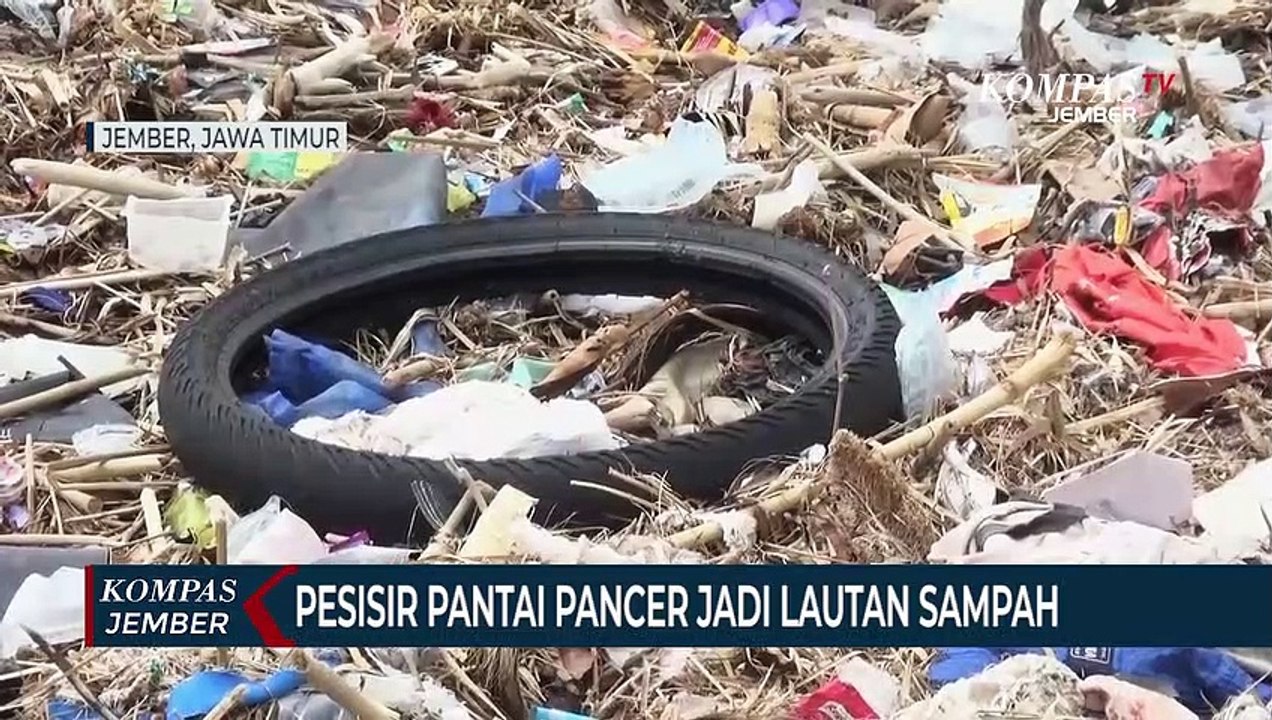 Pantai Pancer Puger Jadi Lautan Sampah, Keluarkan Bau Tak Sedap