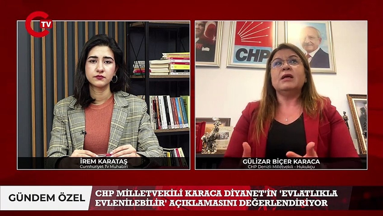 CHP Denizli Milletvekili Gülizar Biçer Karaca Diyanet'in "evlatlık" fetvasına ilişkin Cumhuriyet TV'de konuştu