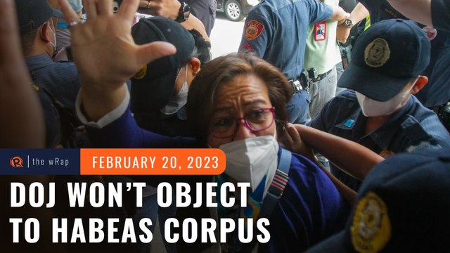 DOJ ‘will not object’ if De Lima files habeas corpus plea 