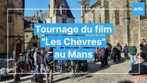 Tournage du film Les Chèvres au Mans avec Dany Boon et Jérôme Commandeur