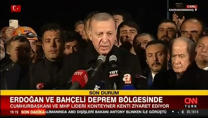 Cumhurbaşkanı Erdoğan deprem bölgesinde