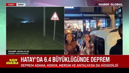 Canlı yayında bir deprem daha Hatay 6.4'ün ardından 5.8'le ikinci kez sarsıldı