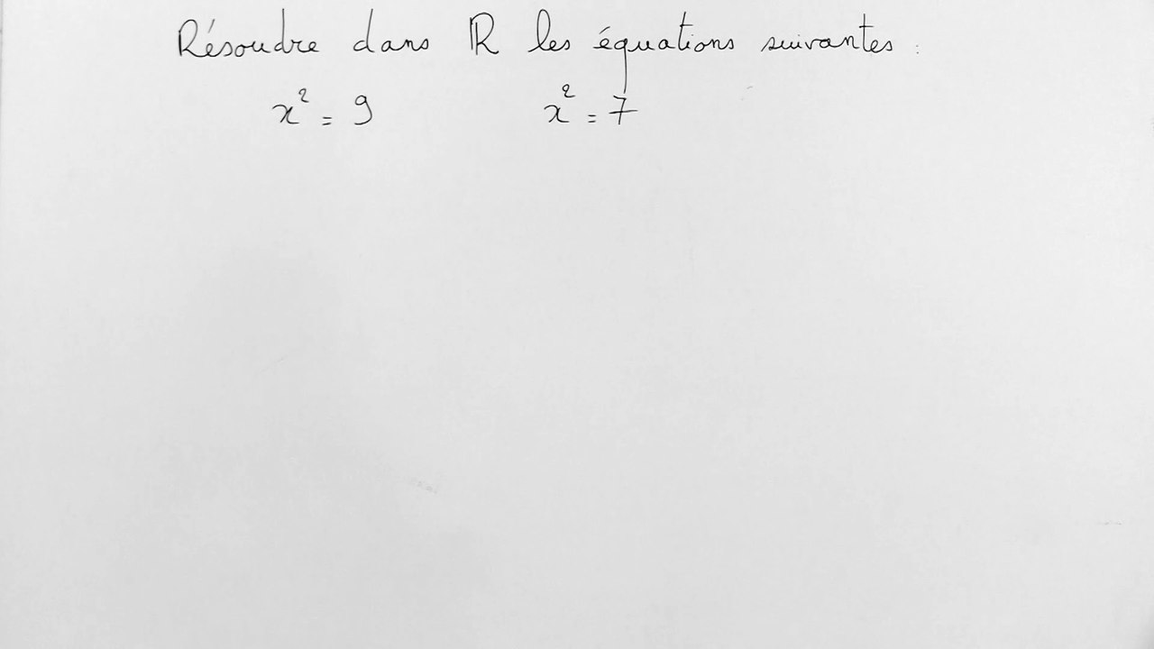 Équation du second degré - 2nde
