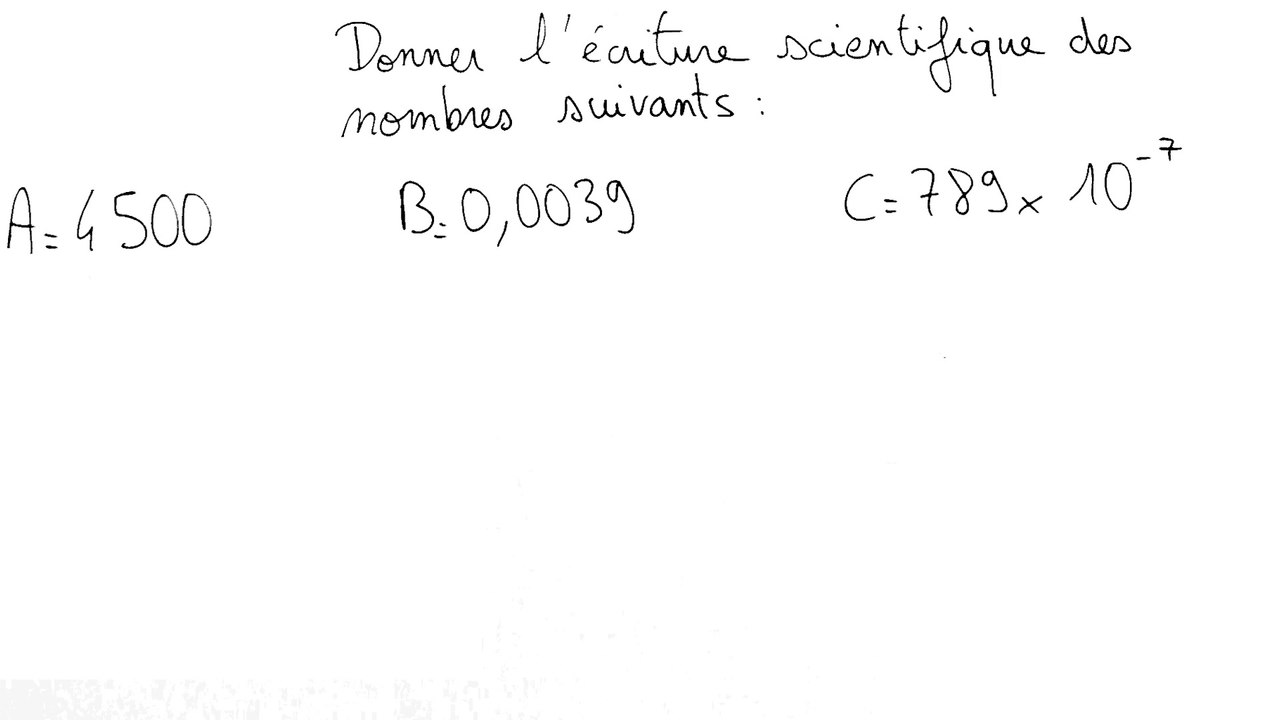 Donner l'écriture scientifique d'un nombre décimal - COLLÈGE