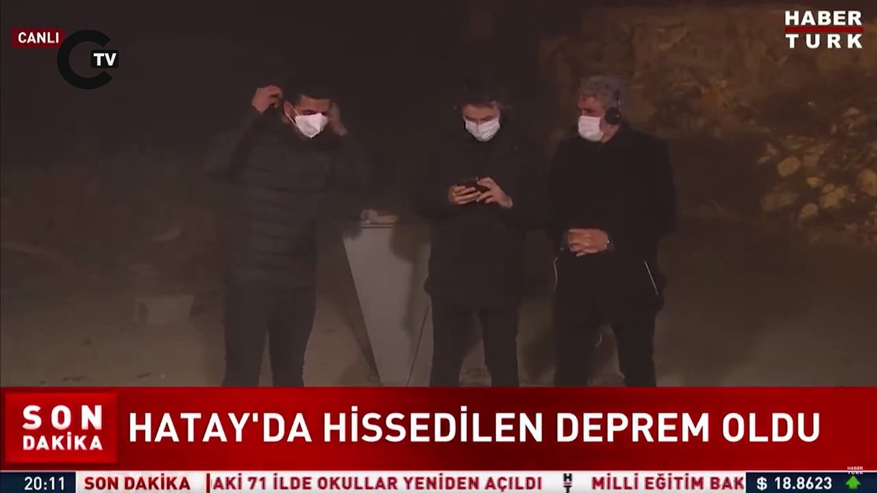 Habertürk ekibi Hatay'da depreme yakalandı