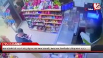Mersin'de bir market çalışanı deprem anında kasanın üzerinde atlayarak kaçtı